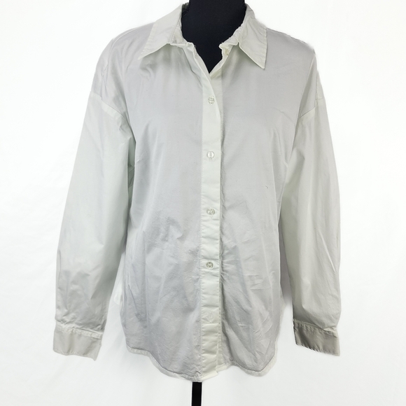 H&M Women's white Button Down Top Size large - Picture 1 of 8